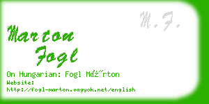 marton fogl business card